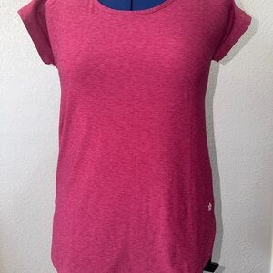 Tuff Athletics Pink Heather Scoop Neck Short Sleeve Top